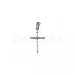 Fehér arany köves kereszt medál