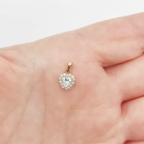 Sárga arany szív medál