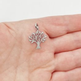 Fehér arany életfa medál cirkóniával