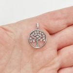 Fehér arany életfa medál cirkóniával