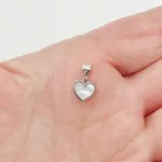 Fehér arany szív medál gyöngyházzal