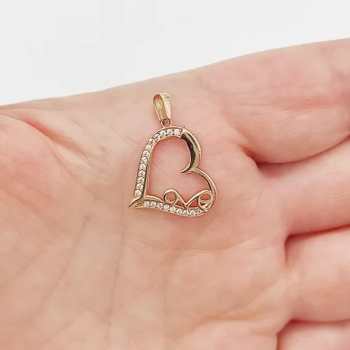 Rozé arany szív medál