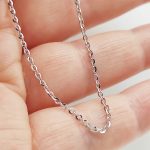 Fehér arany gyöngyanker nyaklánc - 39,5 cm