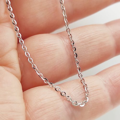 Fehér arany gyöngyanker nyaklánc - 39,5 cm