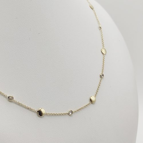 Sárga arany köves, díszített nyaklánc