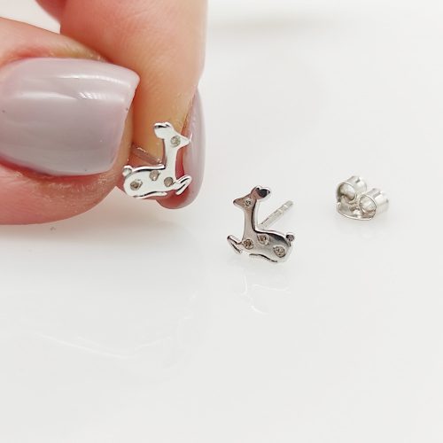 Fehér arany őzike fülbevaló