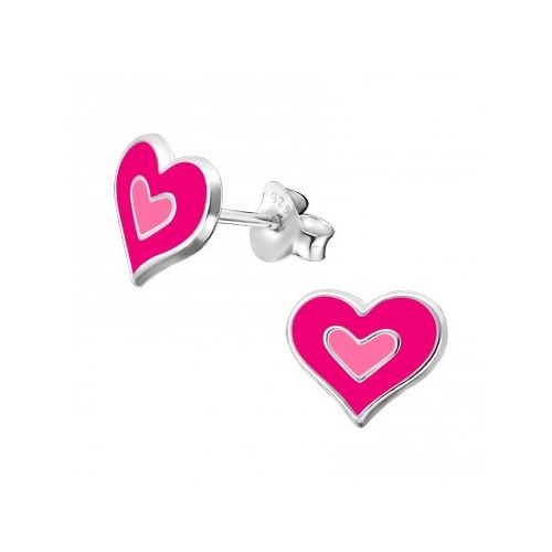 Ezüst szívecske fülbevaló