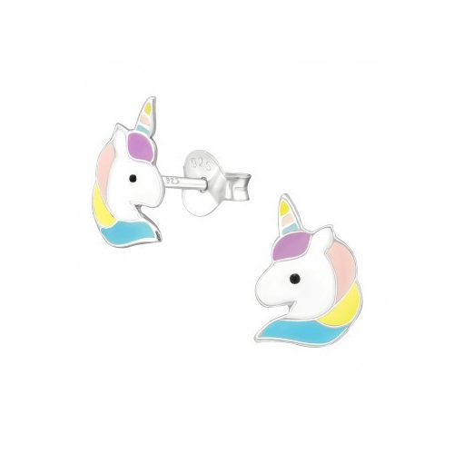 Ezüst unicornis fülbevaló