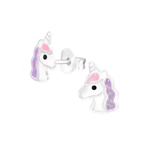 Ezüst unicornis fülbevaló