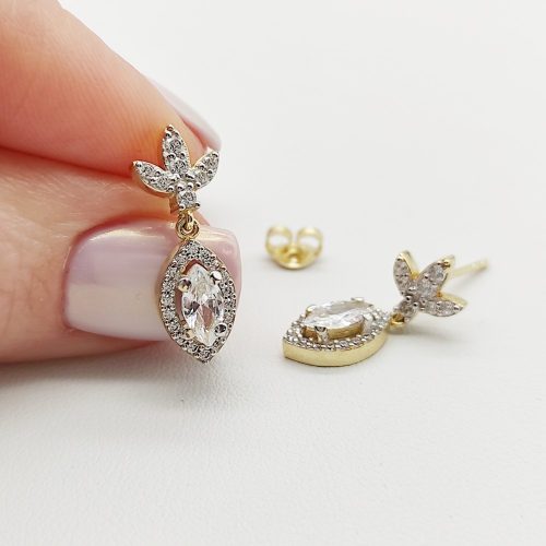 Sárga arany elegáns fülbevaló