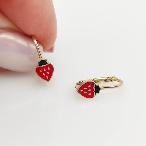 Sárga arany eperke fülbevaló