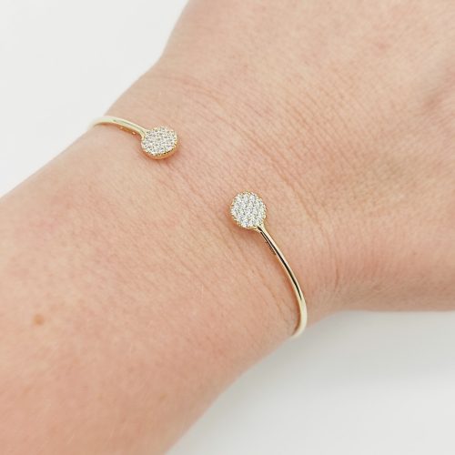 Sárga arany nyitott sokköves karperec