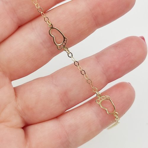 Sárga arany gyermek karlánc talpakkal