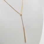 Sárga arany nyaklánc téglalap betétekkel