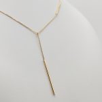 Sárga arany nyaklánc téglalap betétekkel