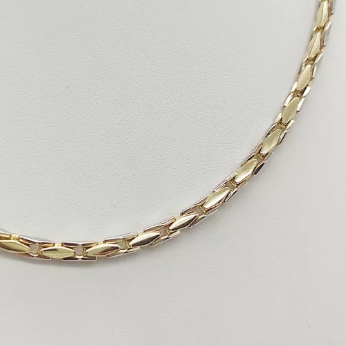 Sárga-fehér arany modern nyaklánc