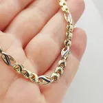 Sárga-fehér arany modern nyakék