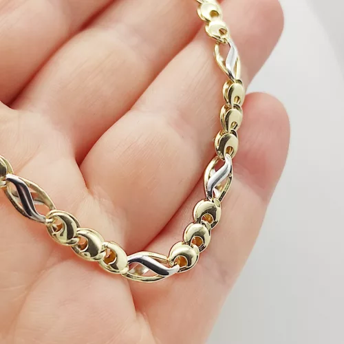 Sárga-fehér arany modern nyakék