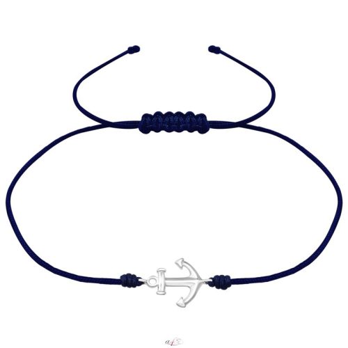 Ezüst horgony zsinóros karlánc