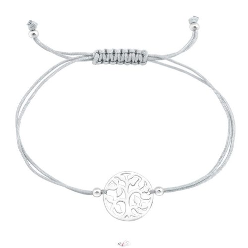 Ezüst életfa zsinóros karlánc