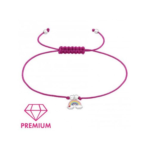 Ezüst szivárvány zsinóros karlánc