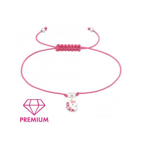 Ezüst unicornis zsinóros karlánc