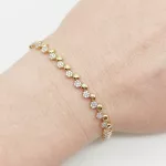 Sárga arany virágos köves karlánc