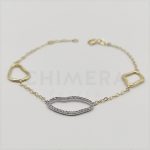 Sárga-fehér arany modern karlánc