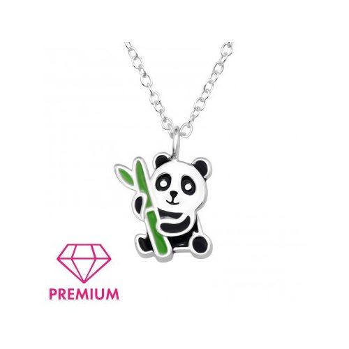Ezüst nyaklánc panda medállal
