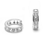 Fehér arany fehér köves karika fülbevaló