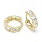 Sárga arany fehér köves karika fülbevaló