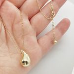 Sárga arany nyaklánc vízcsepp medállal