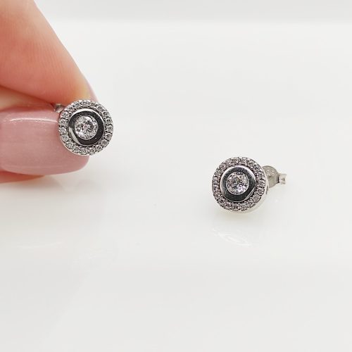 Fehér arany köves kör fülbevaló