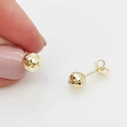 Sárga arany metszett gömb fülbevaló