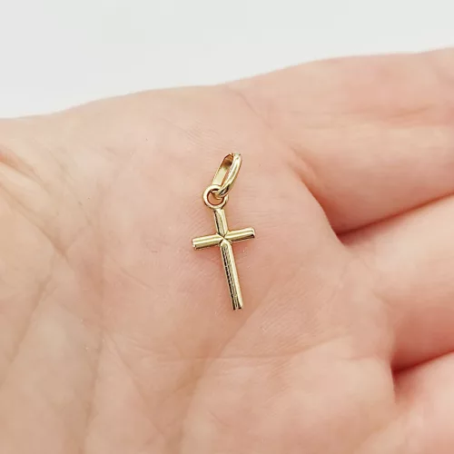 Sárga arany kis kereszt medál