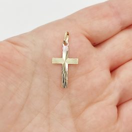 Sárga arany metszett kereszt medál
