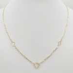 Sárga arany nyaklánc lóhere mintával