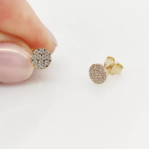 Sárga arany kerek sokköves fülbevaló