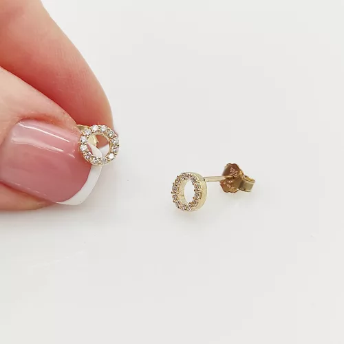 Sárga arany kis köves kör fülbevaló