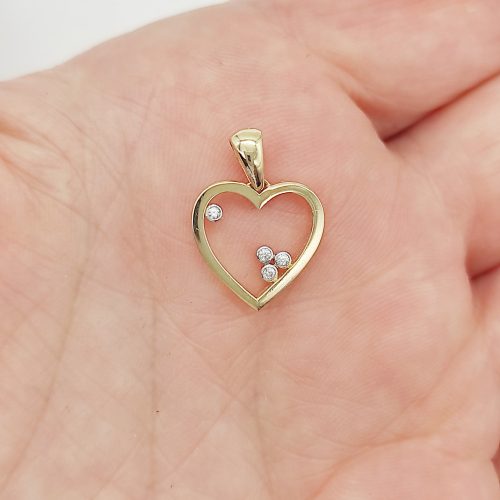 Sárga arany szív medál