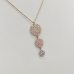 Sárga arany háromszínű tripla kör nyaklánc cirkóniával