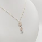 Sárga arany háromszínű tripla kör nyaklánc cirkóniával