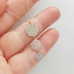 Sárga arany háromszínű tripla kör nyaklánc cirkóniával