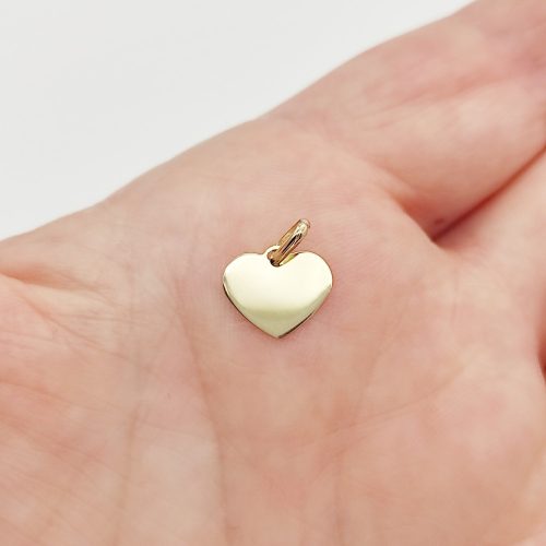 Sárga arany gravírozható kicsi szív medál