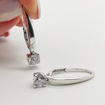 Fehér arany cirkónia köves fülbevaló