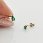 Sárga arany zöld csepp fülbevaló