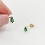 Sárga arany zöld csepp fülbevaló