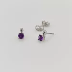 Fehér arany fülbevaló ametiszttel