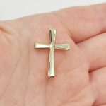 Sárga arany oldalán köves kereszt medál