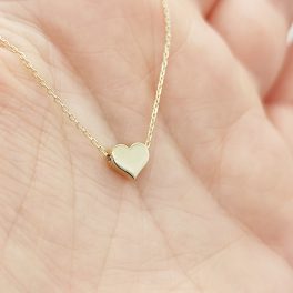 Sárga arany nyaklánc minimalista szívvel